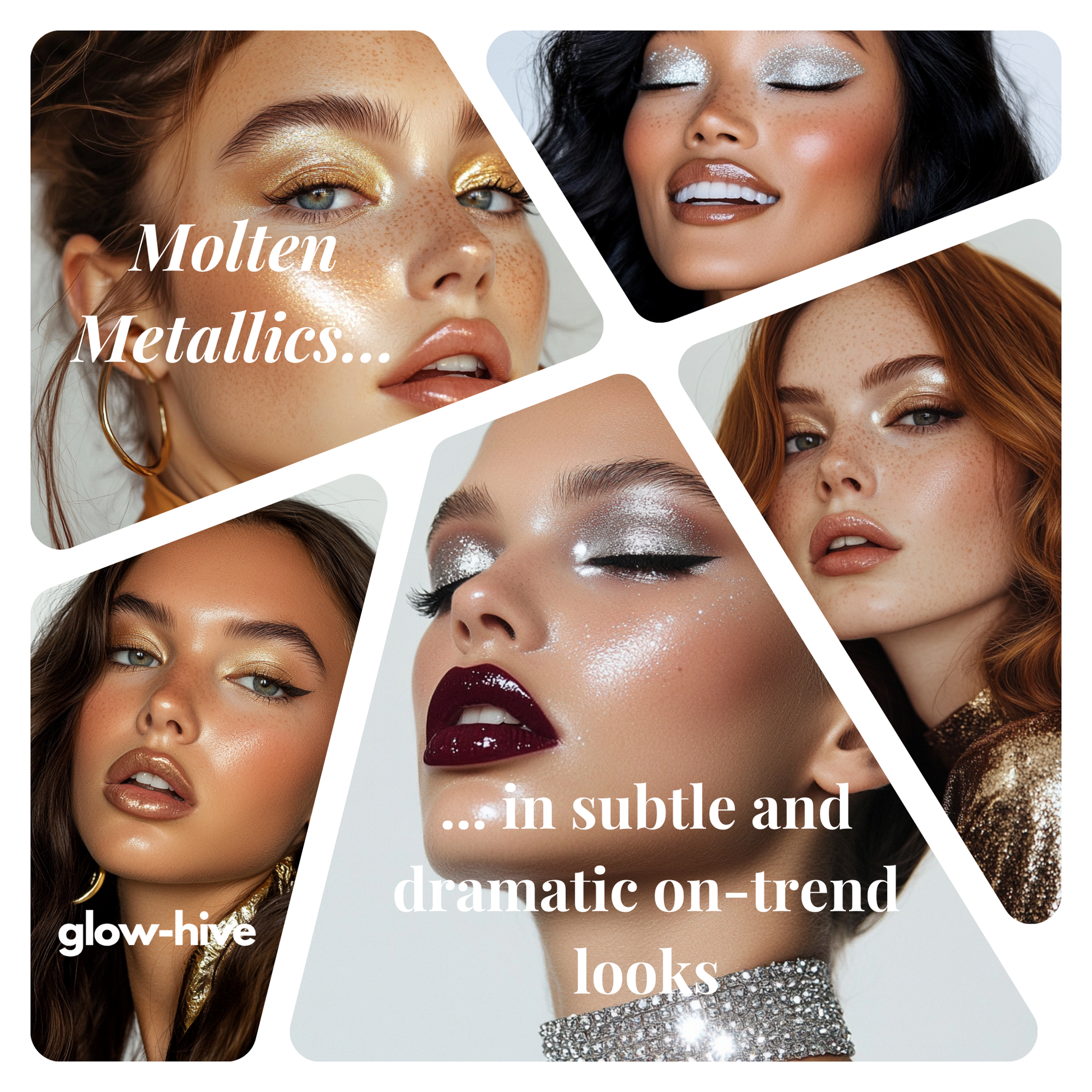 40 Metallic Makeup Images in Gold, Silver, Copper & Rose Gold