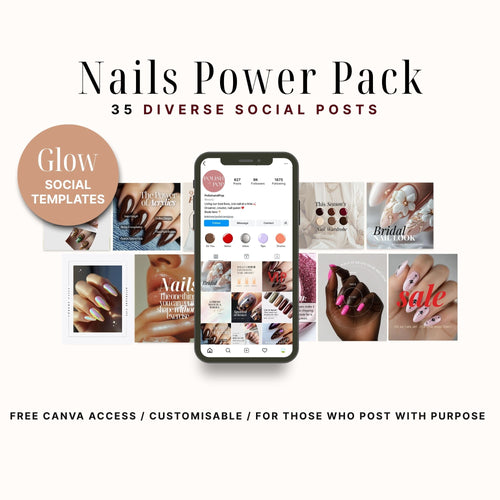 35 Nail Salon / Tech Editable Instagram Posts